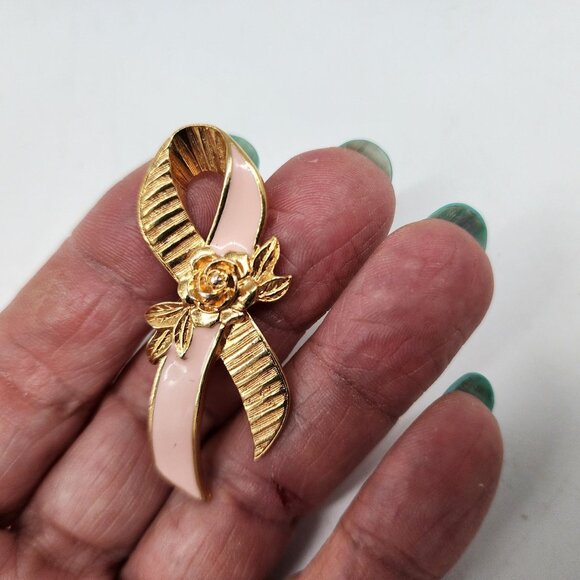 Set Of Awareness Ribbon Pins & Decorative Hand Pin With Floral Details Lot of 4 - Picture 2 of 8